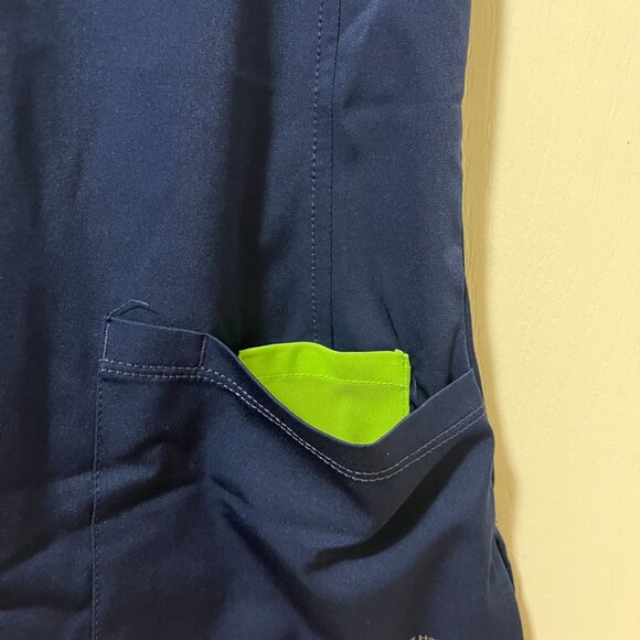 XS Healing Hands Navy Blue Scrub Top - Picture 4 of 7